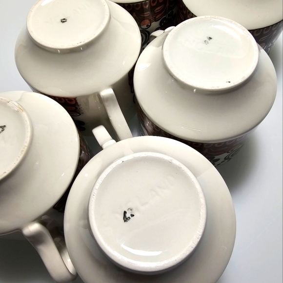 🇬🇧 Vintage Broadhurst Kathie Winkle "Romany" Tea Cup - Set of 6 - Picture 15 of 15